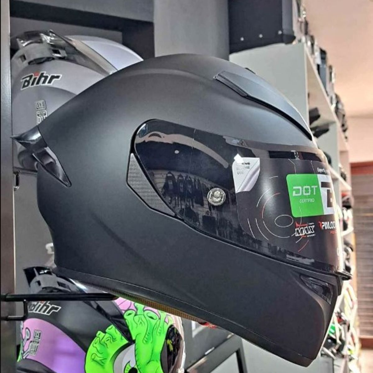 CES - CASCO MOTO BIHR NEGRO MATE VISOR POLARIZADO