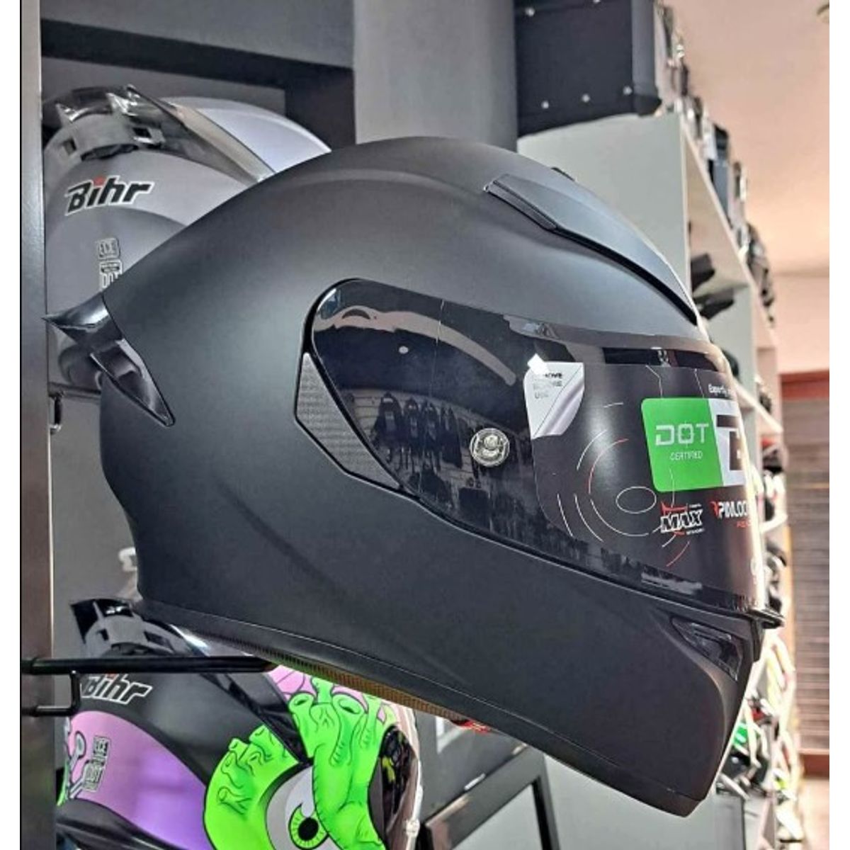 CES - CASCO MOTO BIHR NEGRO MATE VISOR POLARIZADO
