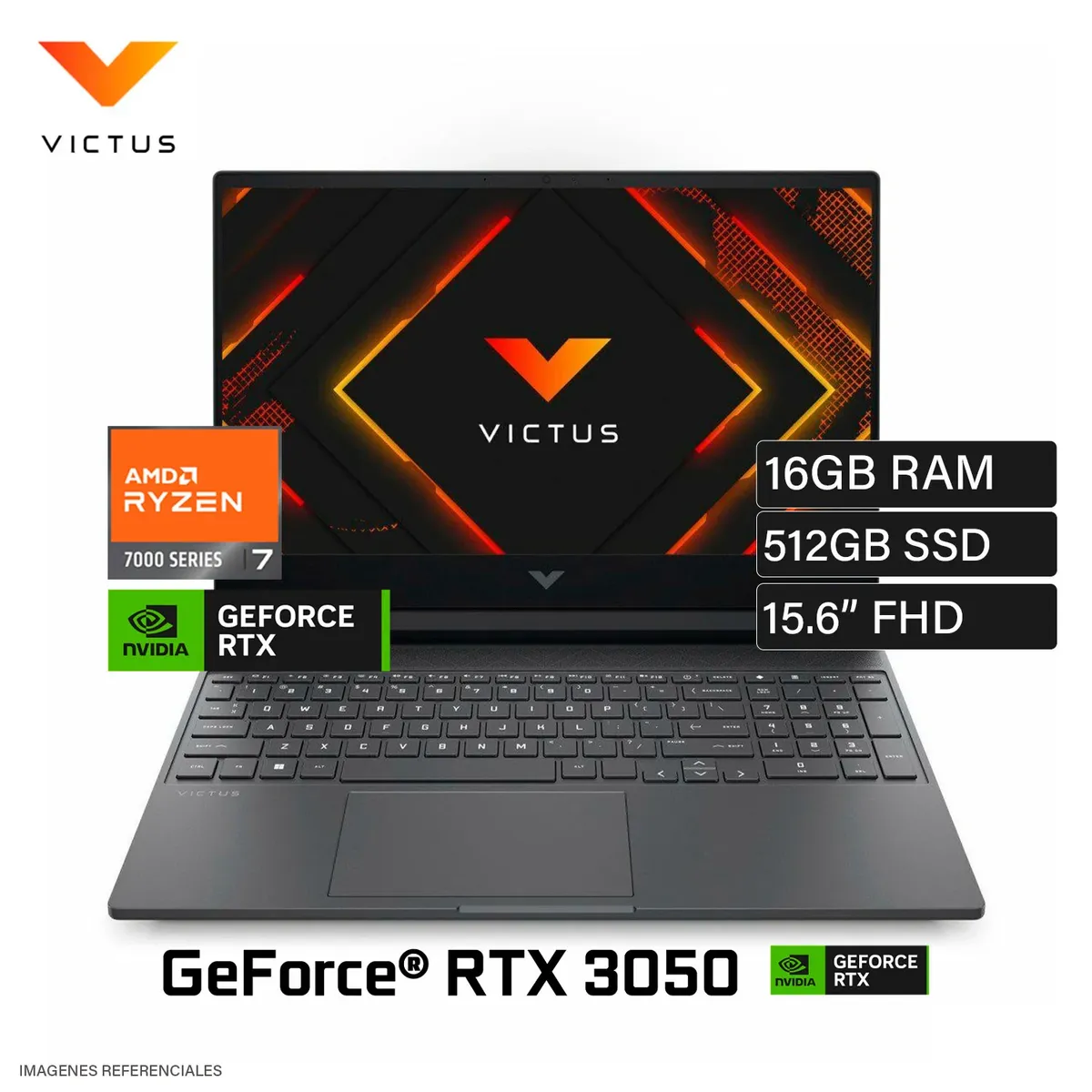 HP - LAPTOP HP VICTUS 15-FB3020LA RYZEN 7 7445HS RAM 16GB DDR5 SSD 512GB RTX 3050 6GB 15.6" FHD WIN 11