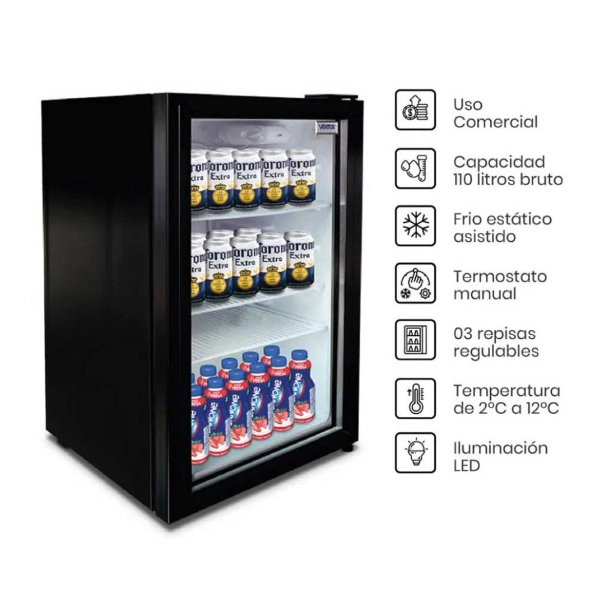 VENTUS - Visicooler Ventus LG-100 1 Puerta 92L