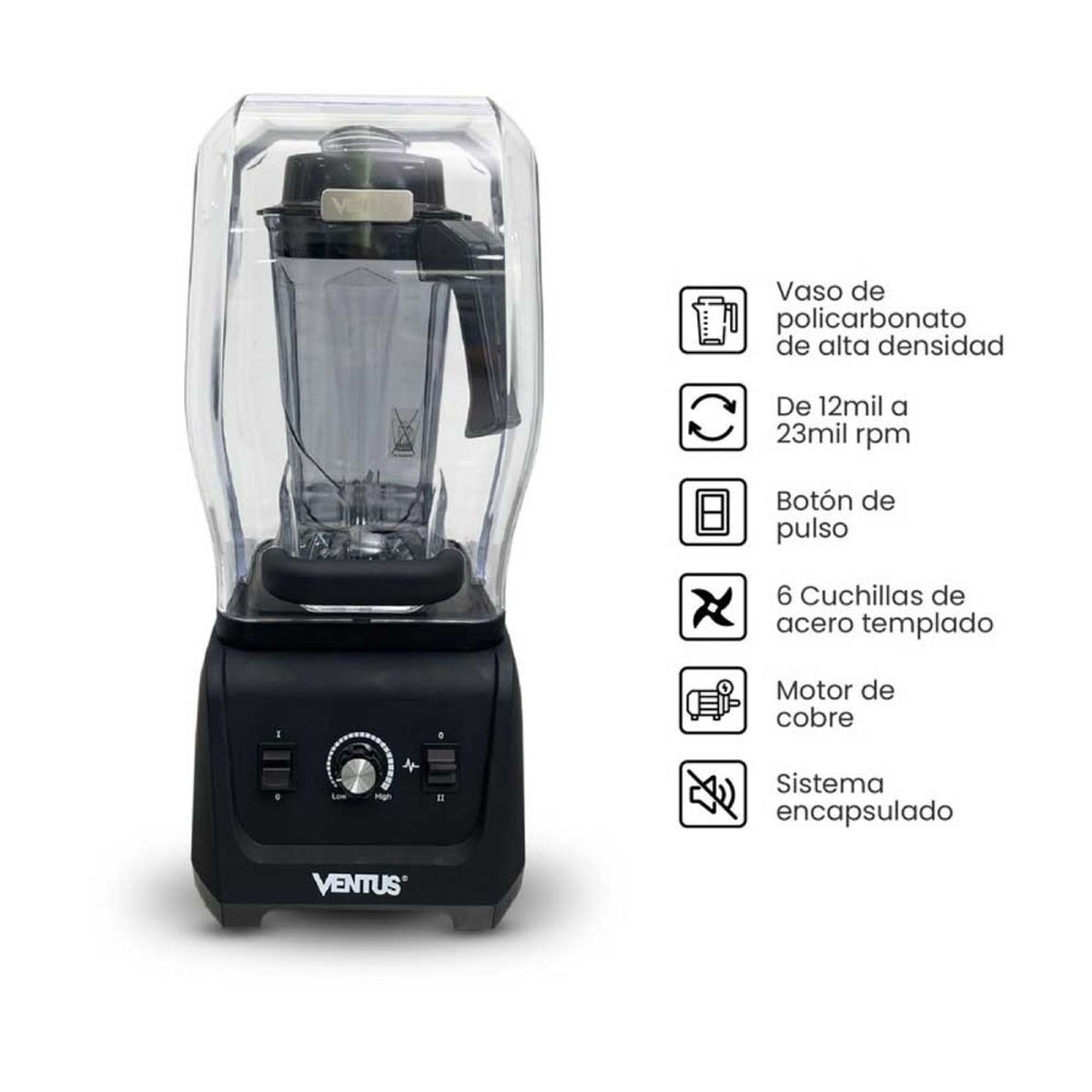VENTUS - Licuadora Semi-Industrial Ventus VL1380-C-V2.5 Encapsulada 2.5L