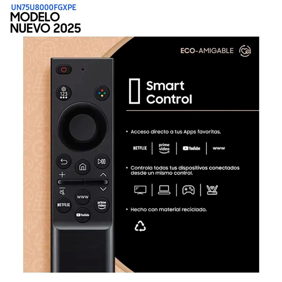 SAMSUNG - Televisor Samsung 75 Pulg. Crystal Smart Tizen TV UHD 4K UN75U8000FG