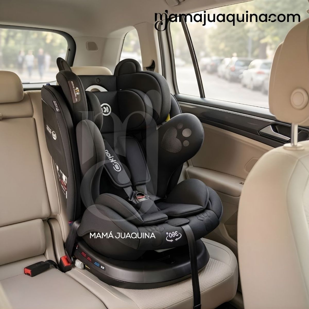 BABY - Silla de Auto para bebés Kidilo «COCO» Giratoria 360° Black