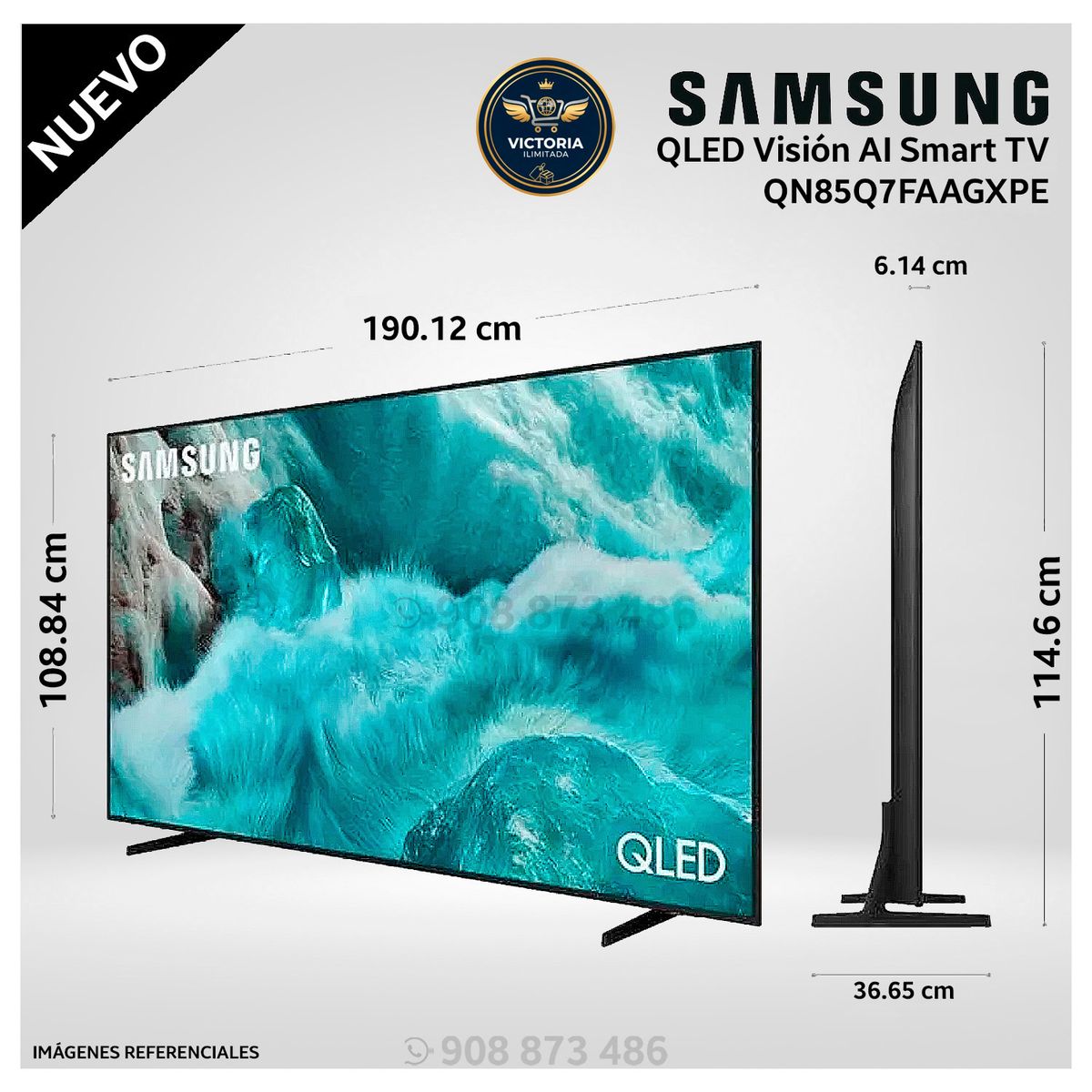 SAMSUNG - Televisor Samsung QLED 85 Visión AI Smart TV QN85Q7FAAG - Modelo Nuevo