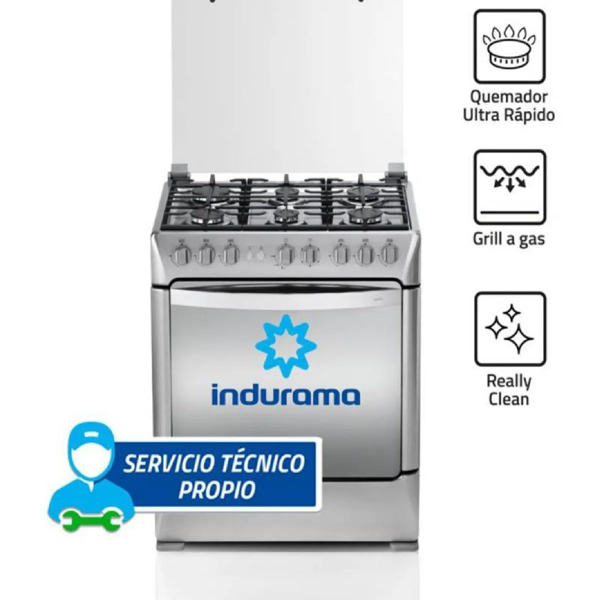 INDURAMA - Cocina Indurama Galicia Zafiro 6 Quemadores - Croma