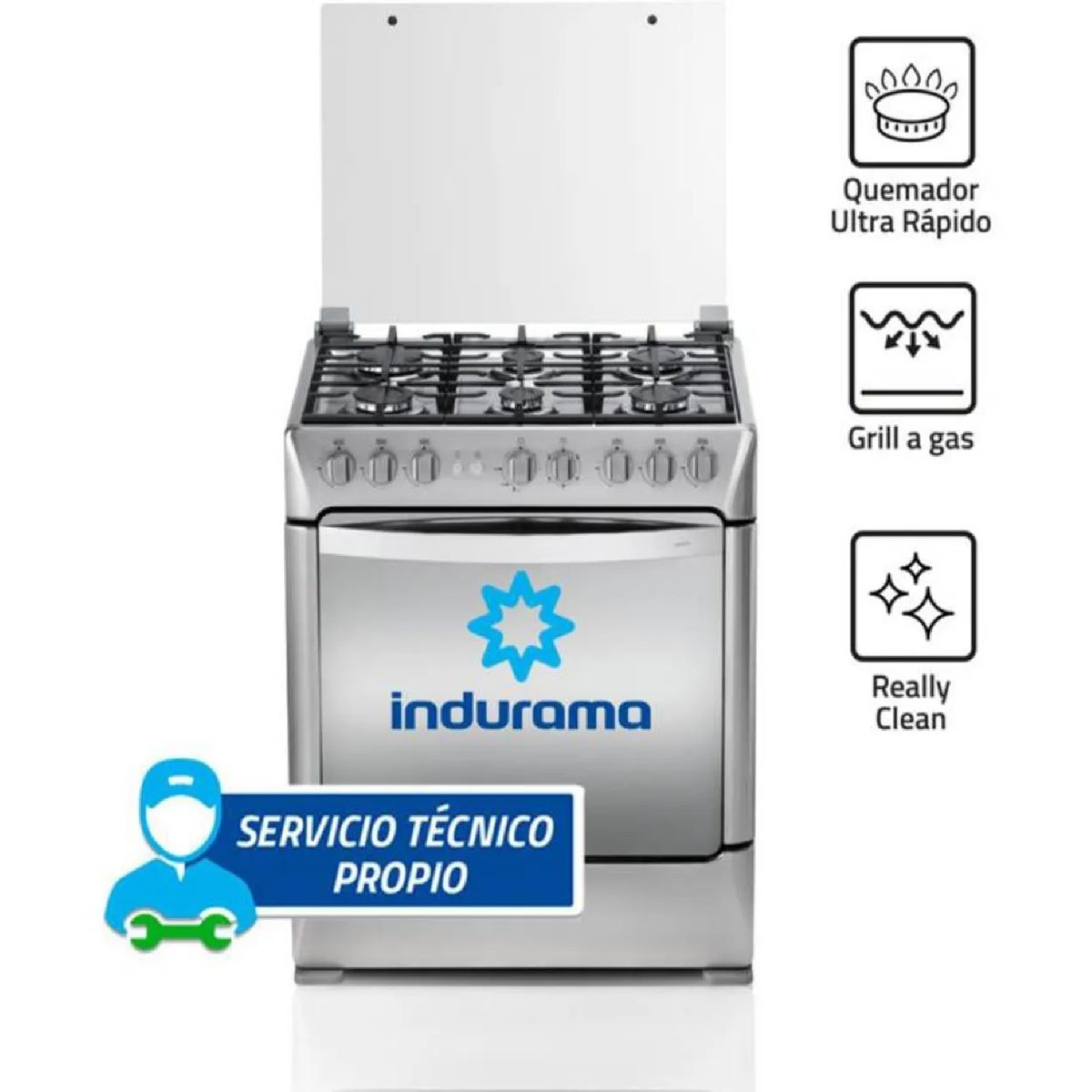 INDURAMA - Cocina Indurama Galicia Zafiro 6 Quemadores - Croma