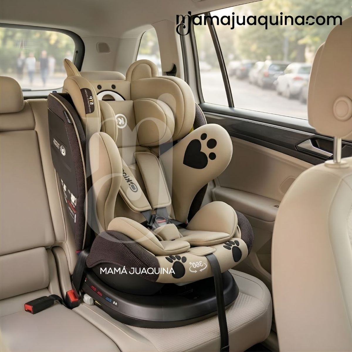 BABY - Silla de Auto para bebés Kidilo «COCO» Giratoria 360° Beige