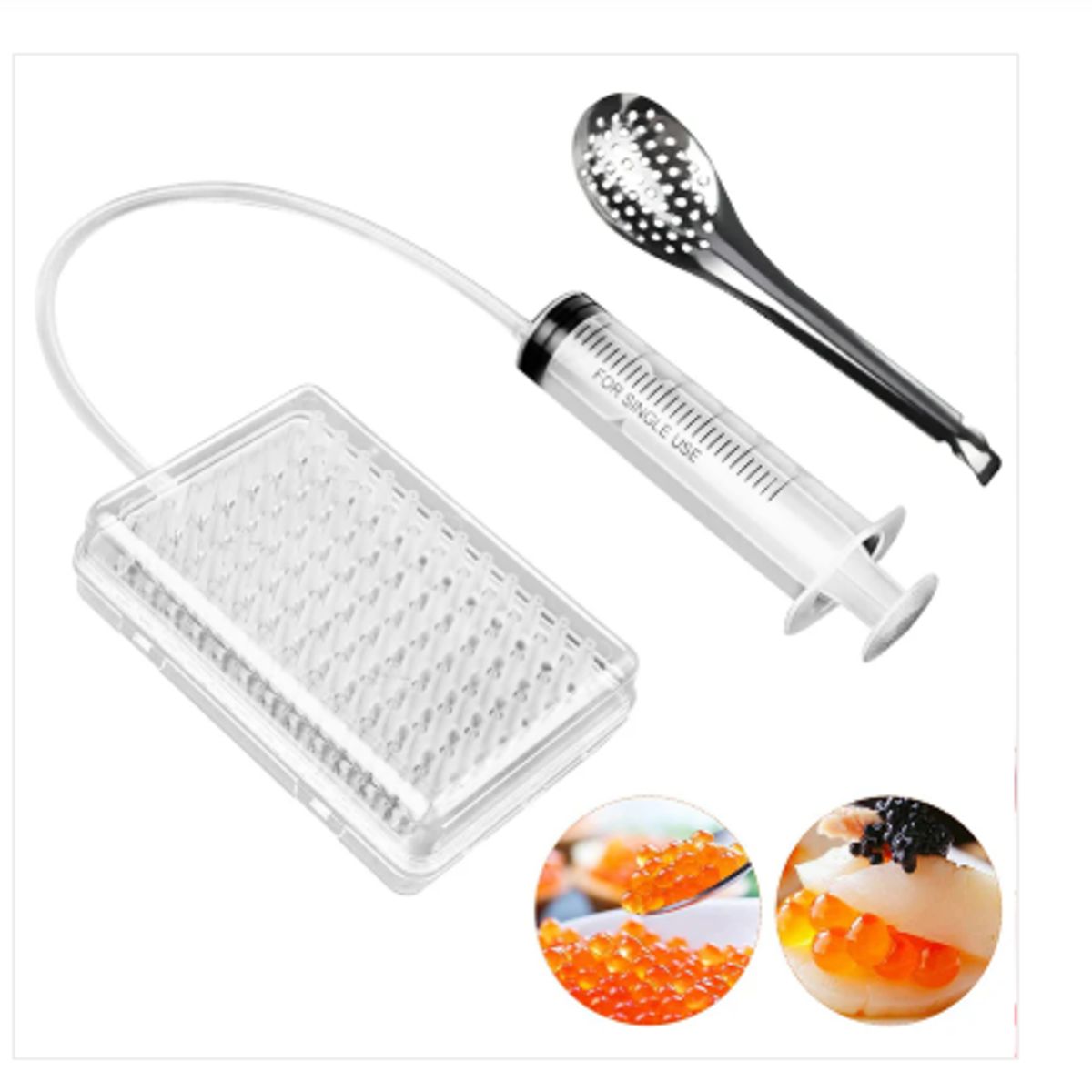 GENERICO - KIT para hacer Caviar, gotero de esferificación, dispensador de 96 agujeros