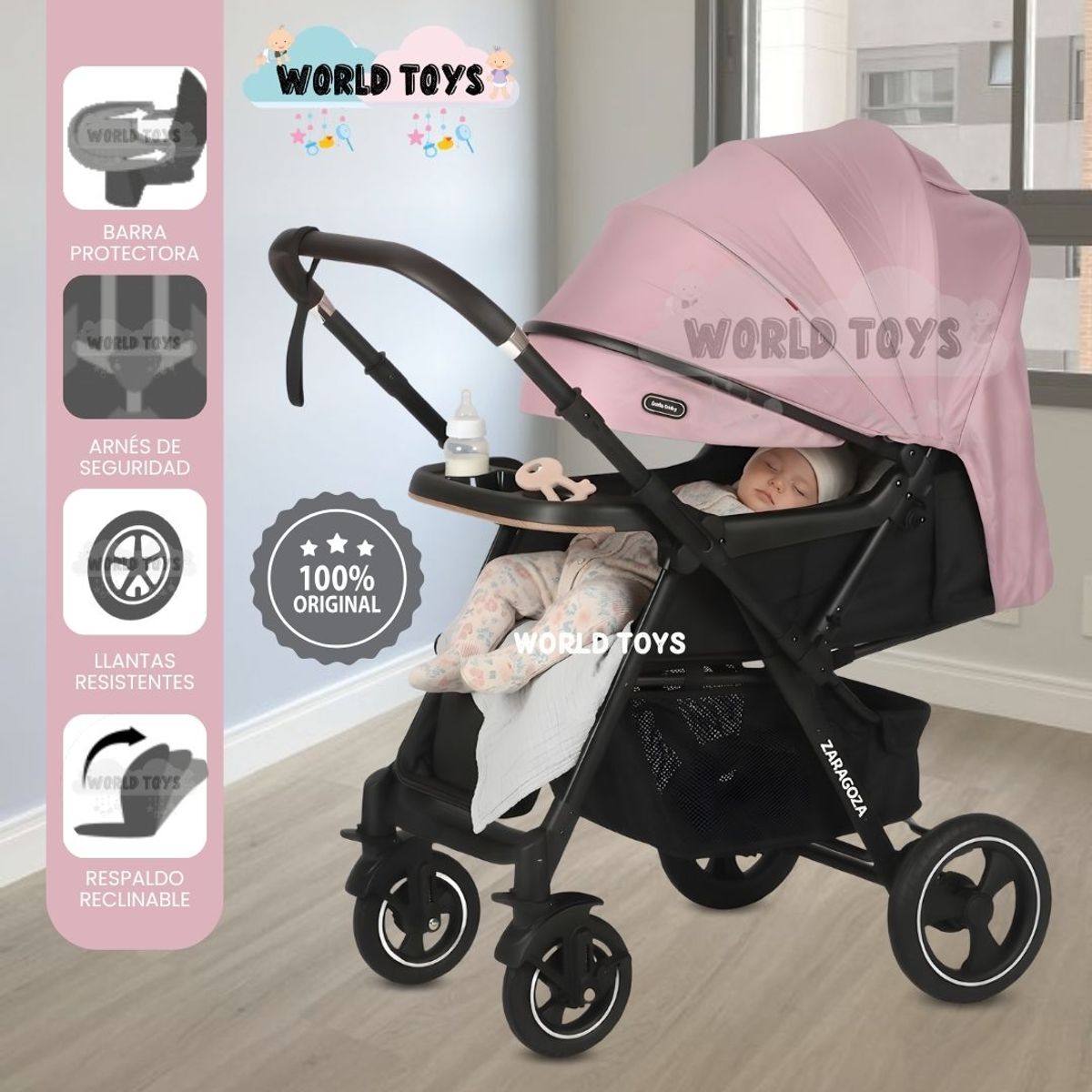 Baby - Coche Cuna de Lujo «LUFI» Edición Limitada Pink