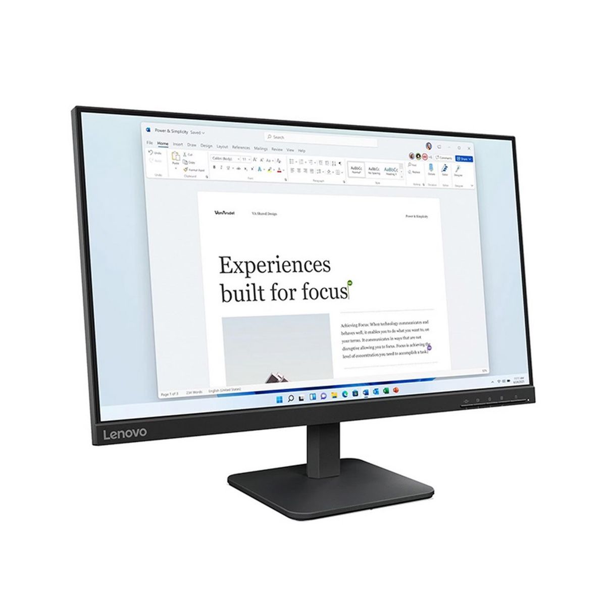 LENOVO - Monitor Lenovo ThinkVision L24-4e 23.8"  FHD IPS (1920x1080) HDMI/VGA Negro