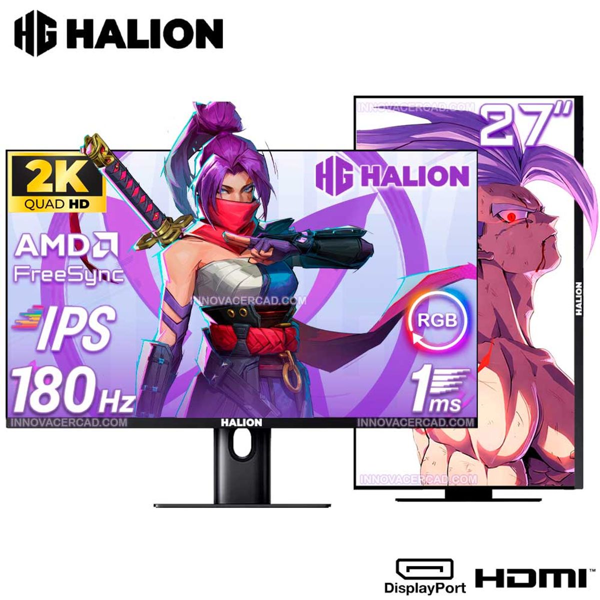 HALION - Monitor Gaming HALION 27 IPS, QHD (2560 x 1440) 180HZ, 1ms, FreeSync Pivot