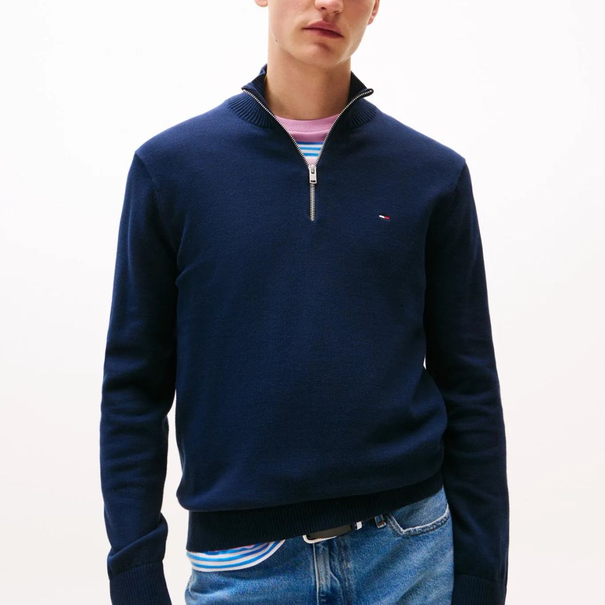 TOMMY HILFIGER - SWEATER TJM SLM ESS LIGHT + ZIP SWTR E