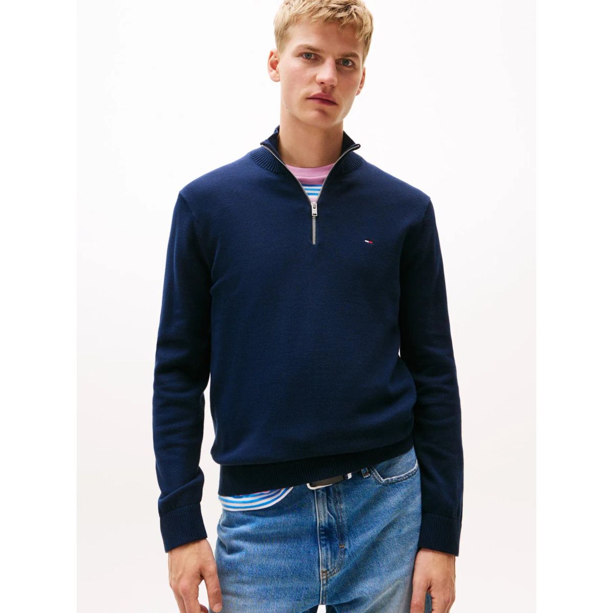 TOMMY HILFIGER - SWEATER TJM SLM ESS LIGHT + ZIP SWTR E