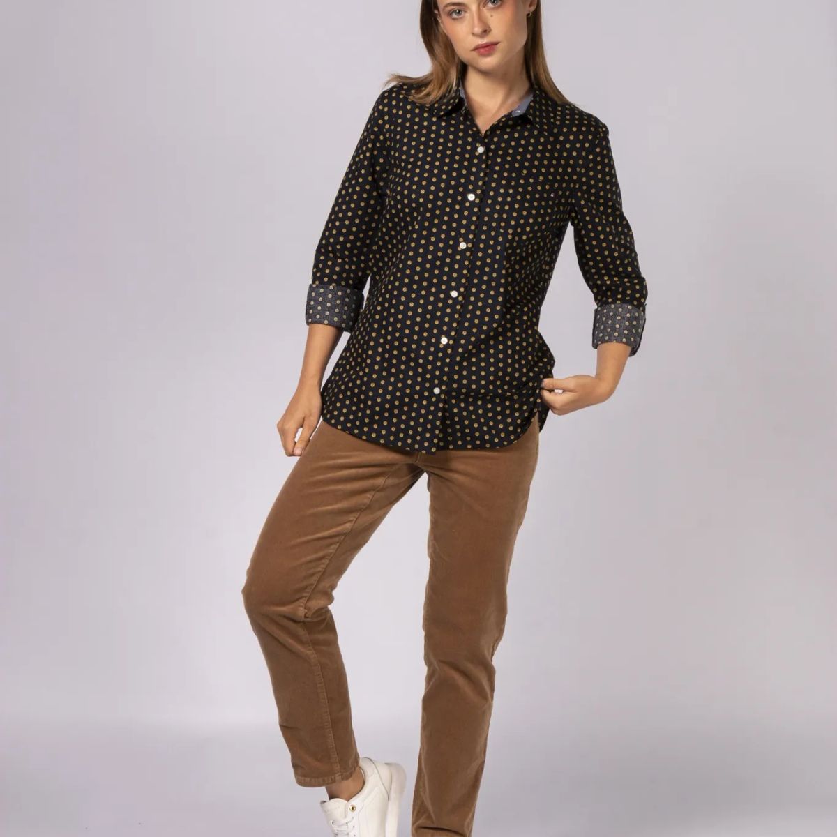 TOMMY HILFIGER - BLUSA FOULARD ROLL TAB