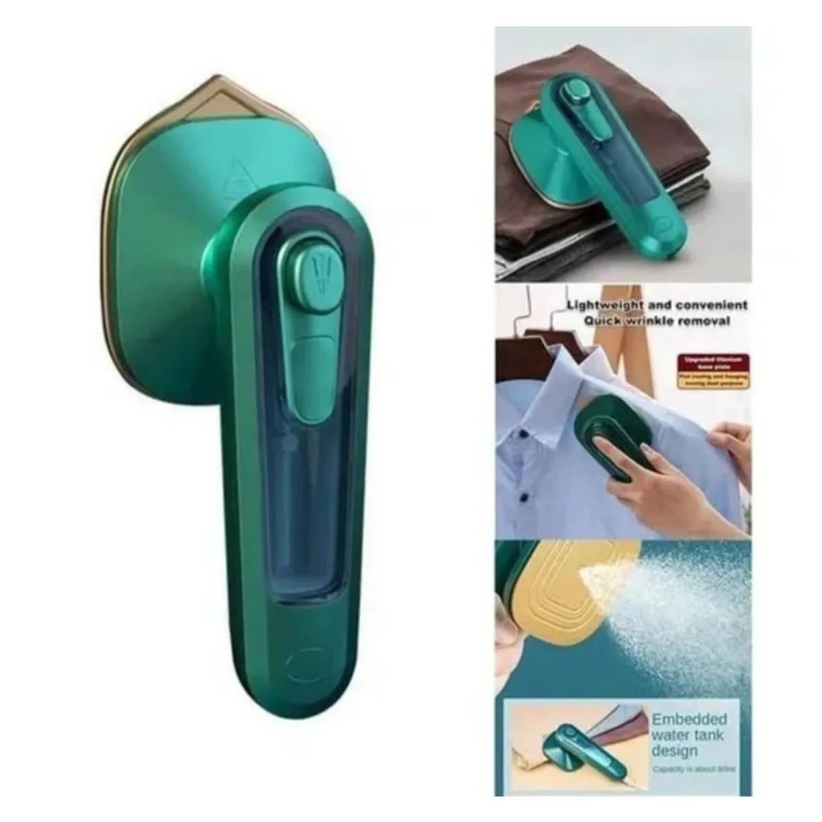 GENERICO - Mini Plancha Portátil Vapor Verde