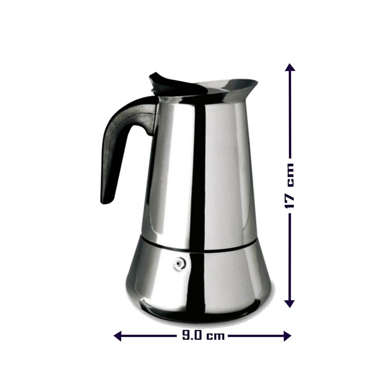 UNIVERSAL - Cafetera Italiana 4 Tazas de Acero Inoxidable Espresso Maker