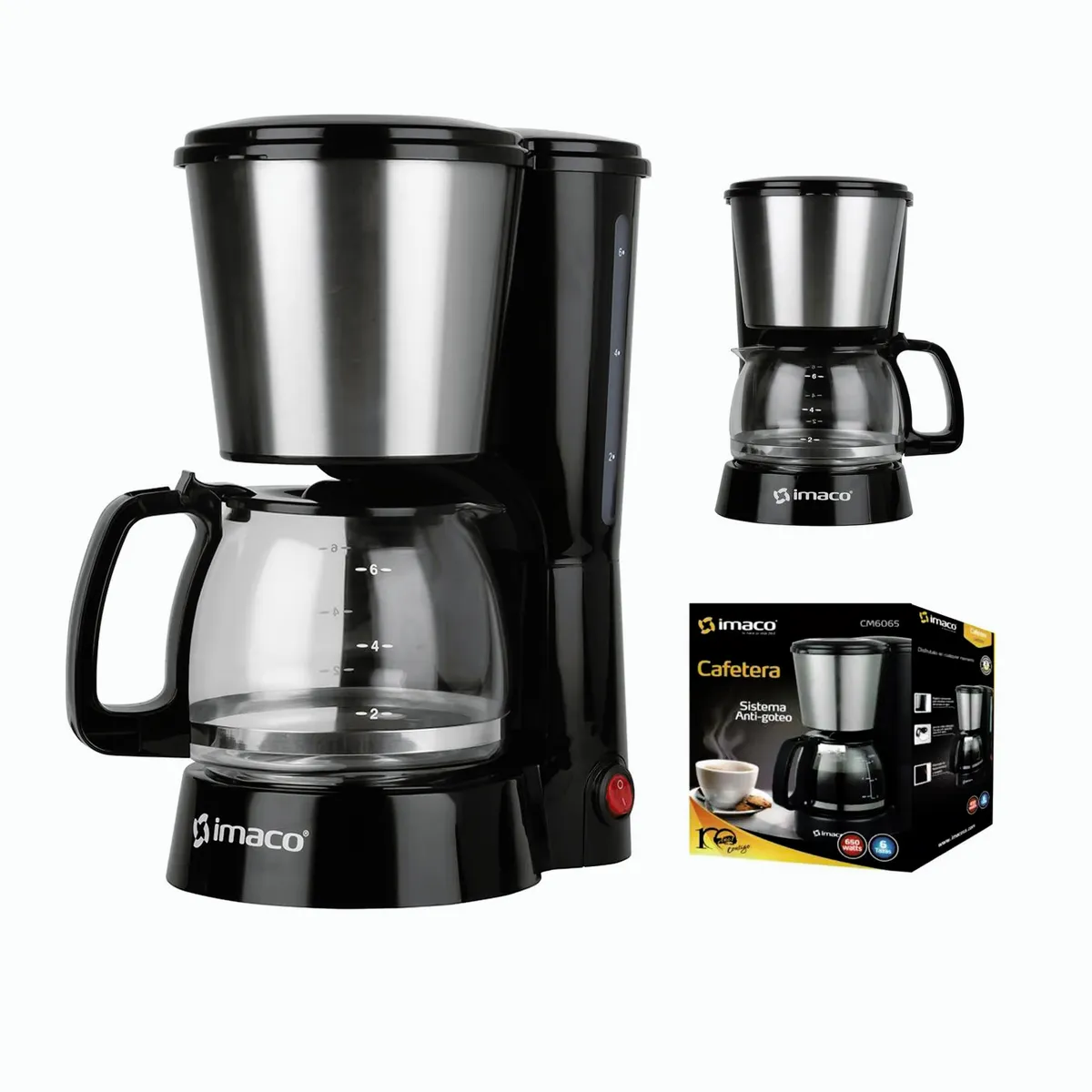 Imaco - Cafetera eléctrica Imaco CM6065 capacidad 6 tazas 650 watts