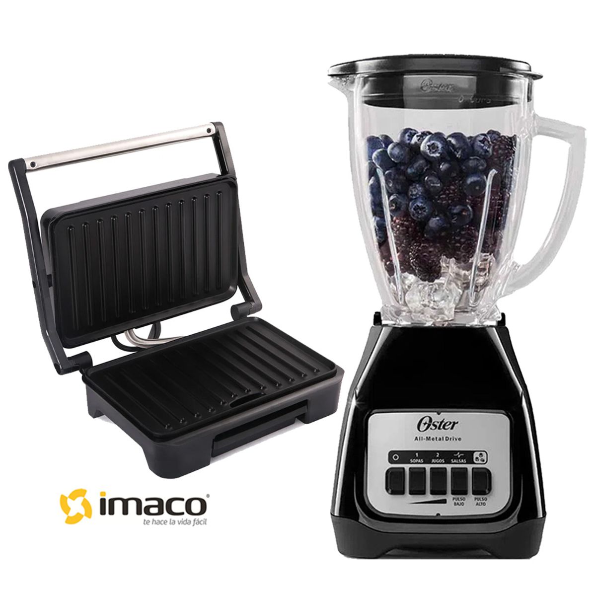 OSTER - Combo Licuadora Oster BLSTKAG-BPB mas Mini Grill Imaco IG2314