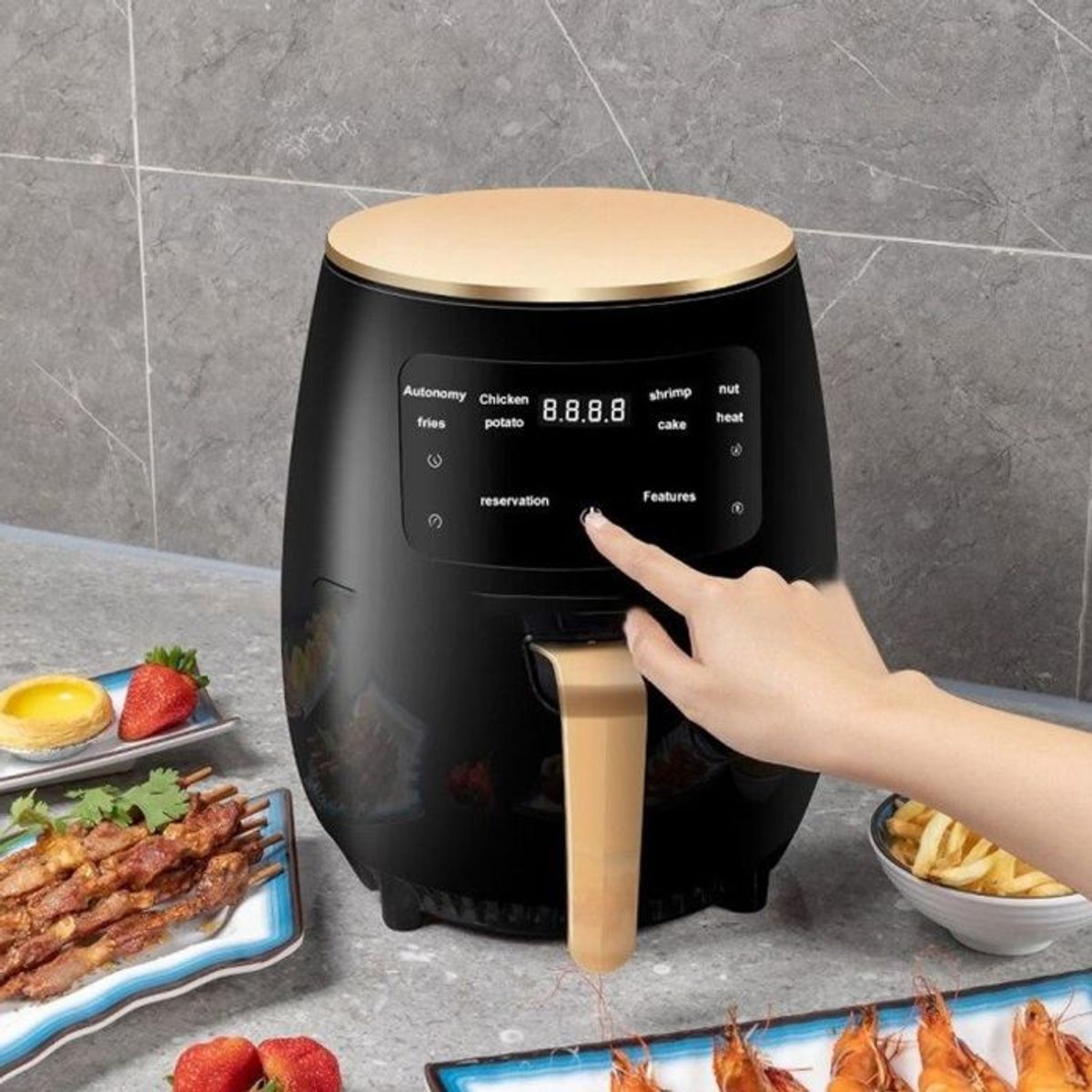 OEM - Freidora de Aire de 6L Gran Capacidad 2400W Cocina Saludable, Rápida y Crujiente