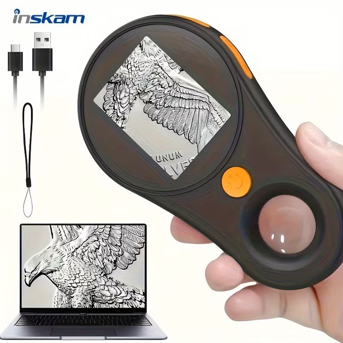 OEM - Lupa Microscopio Digital Zoom Óptico de 4X y Aumento Digital de 500X