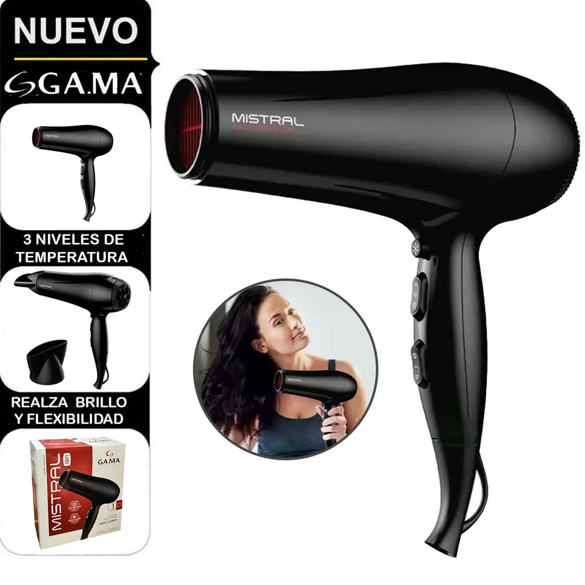 Gama - Secadora de Cabello Gama Mistral Tourmaline 2200W BECHD0000002464