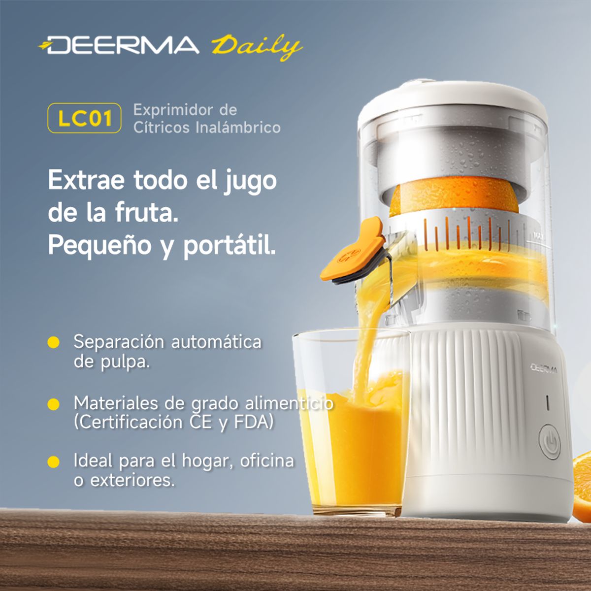 DEERMA - Exprimidor de cítricos Inalámbrico Deerma DEM-LC01 Blanco