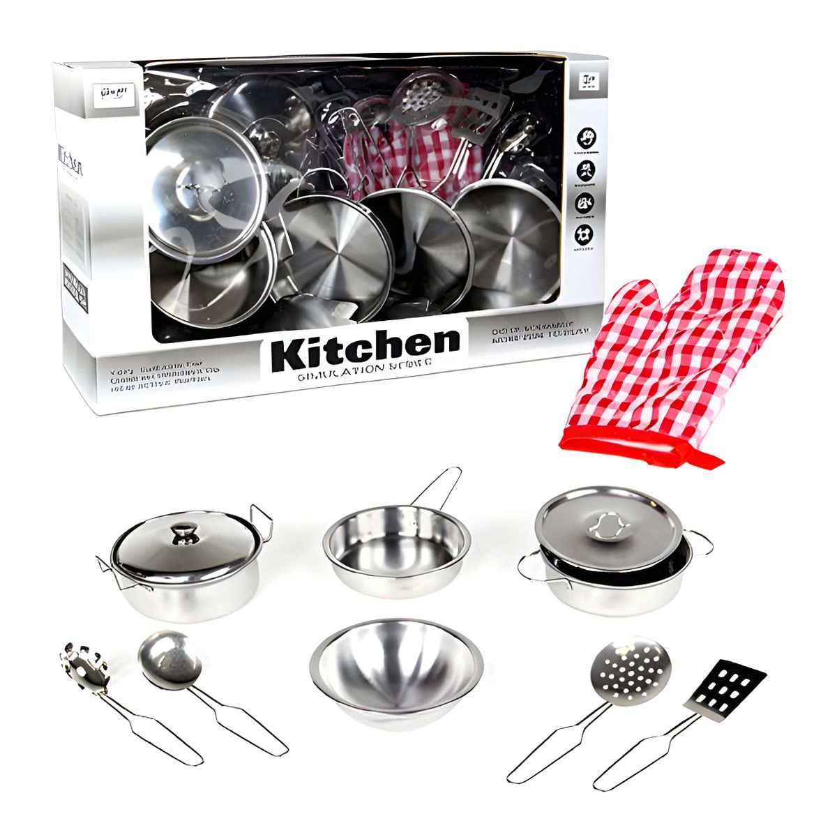 GENERICO - Juguete de Cocina para Niños Set de Ollas 9 Piezas
