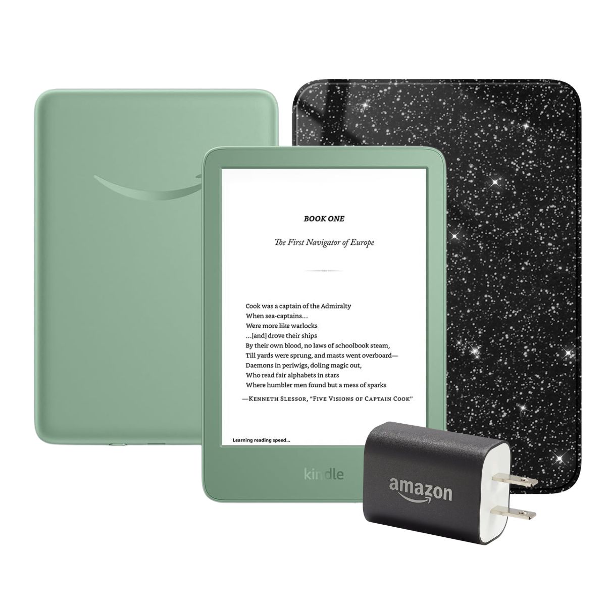 AMAZON - Amazon Kindle 11° Gen 2024 (16gb) Matcha+ Funda Glitter Black + Cargador 9w