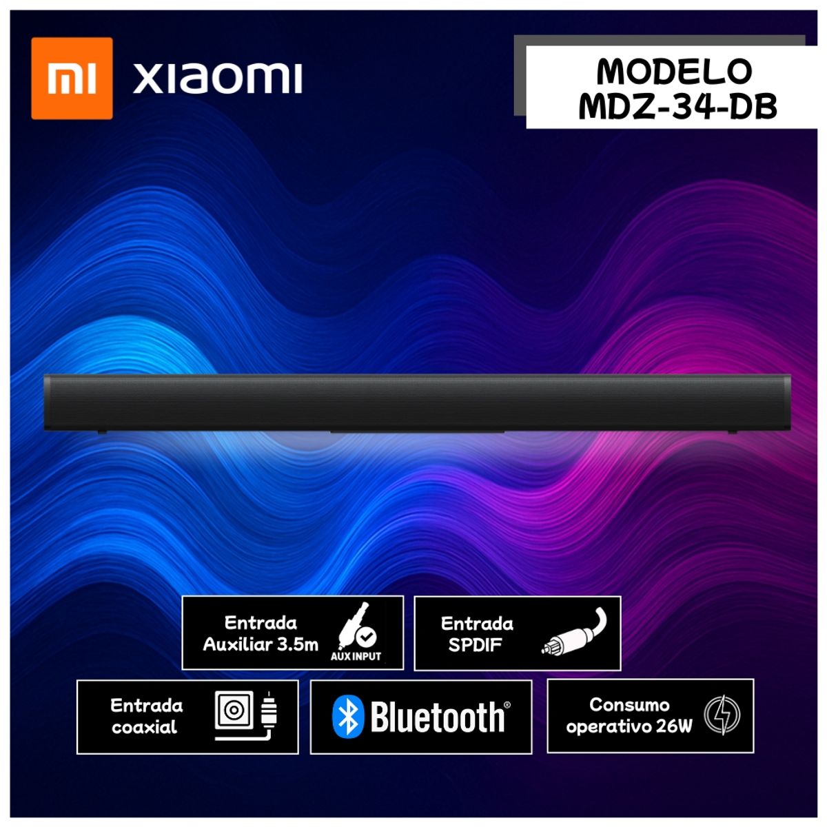 XIAOMI - Sounbar Xiaomi 2.0 US S22A MDZ-34-DB - Negro