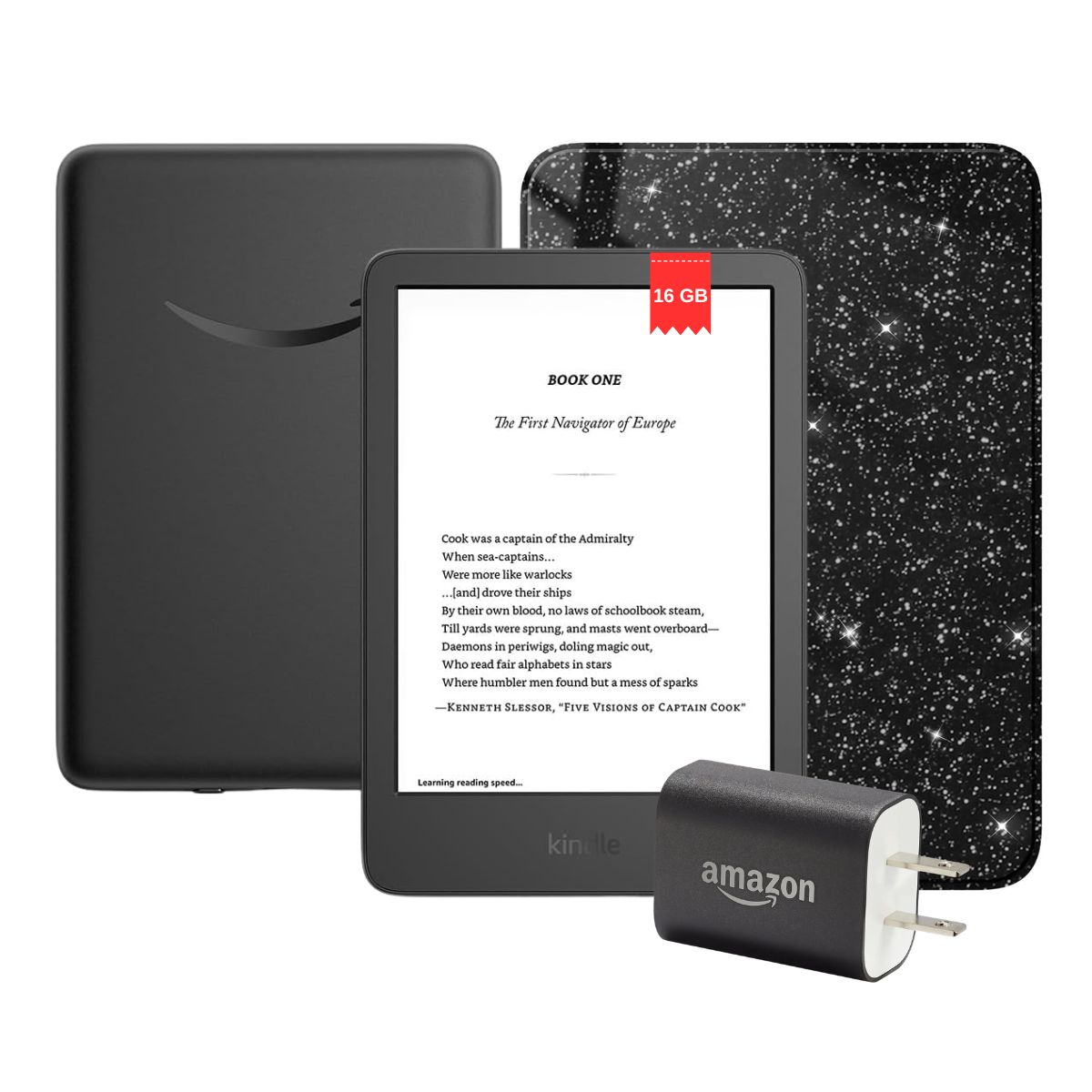 AMAZON - Amazon Kindle 11° Gen 2024 (16gb) Negro+ Funda Glitter Black + Cargador 9w