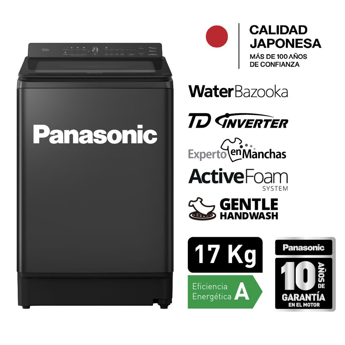 PANASONIC - Lavadora Panasonic NA-FD17X3 Power Wash Series 17Kg