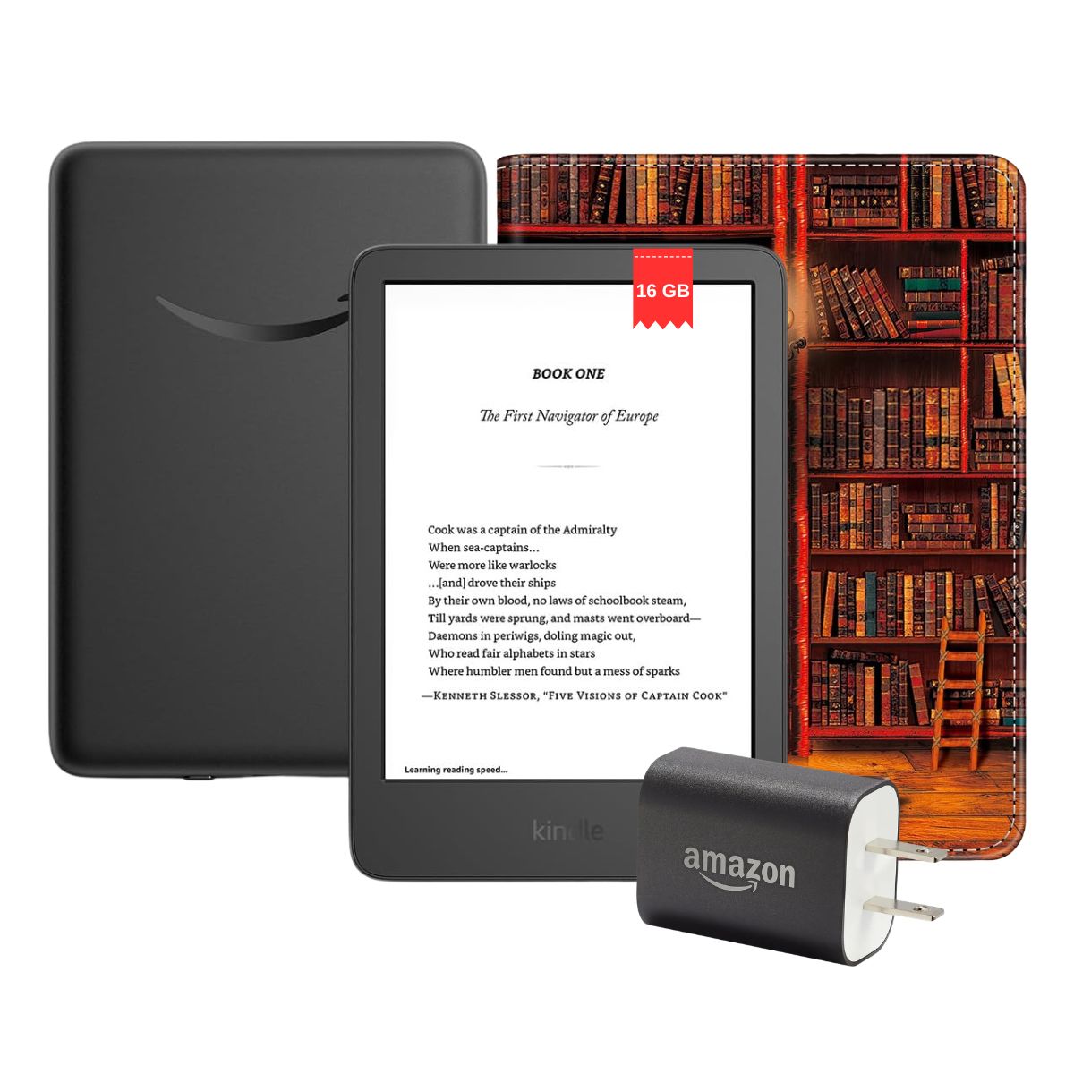 AMAZON - Amazon Kindle 11° Gen 2024 (16gb) Negro+ Funda soporte Libreria + Cargador 9w