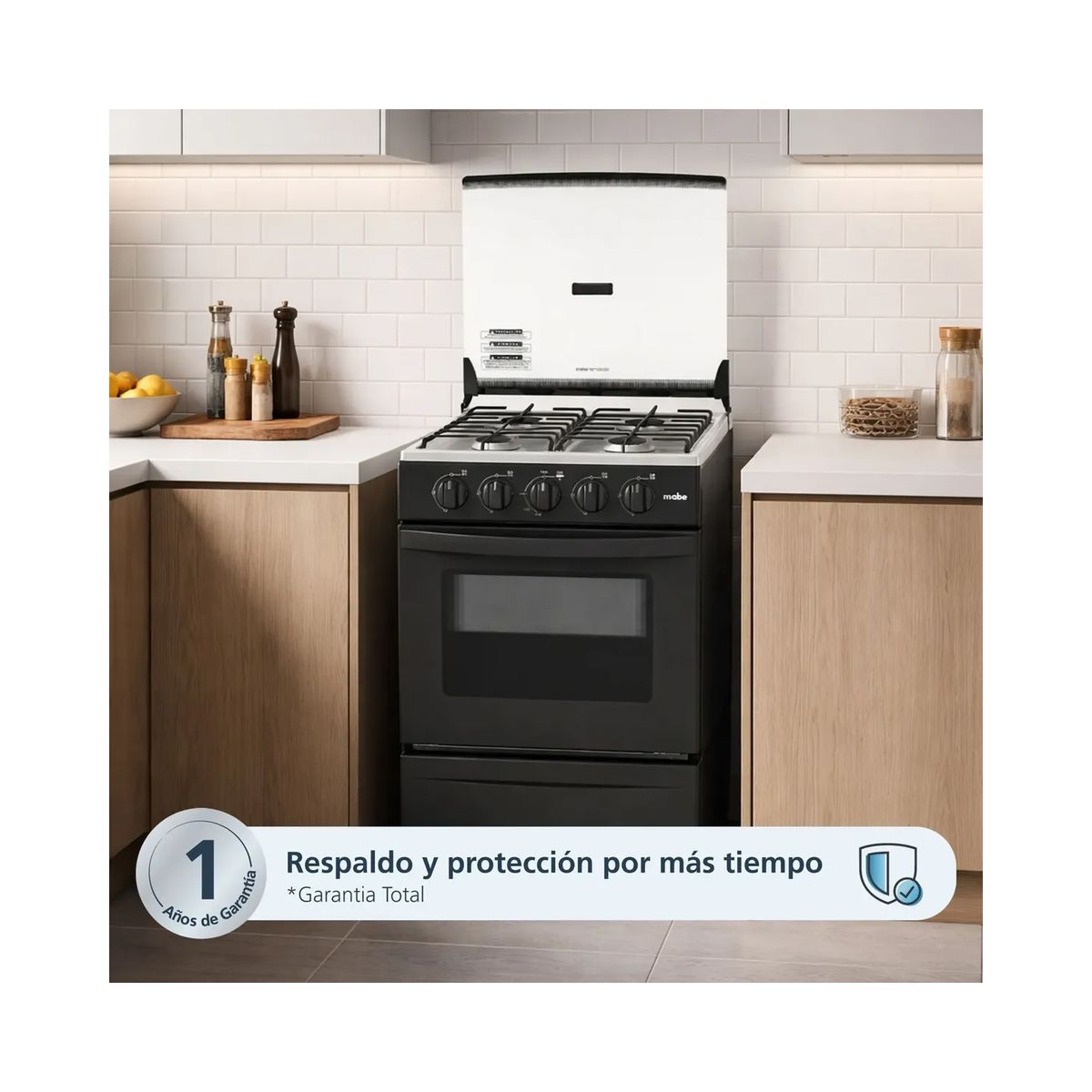 Mabe - Cocina Mabe de Piso a Gas 51cm Negro EMP2000AN0