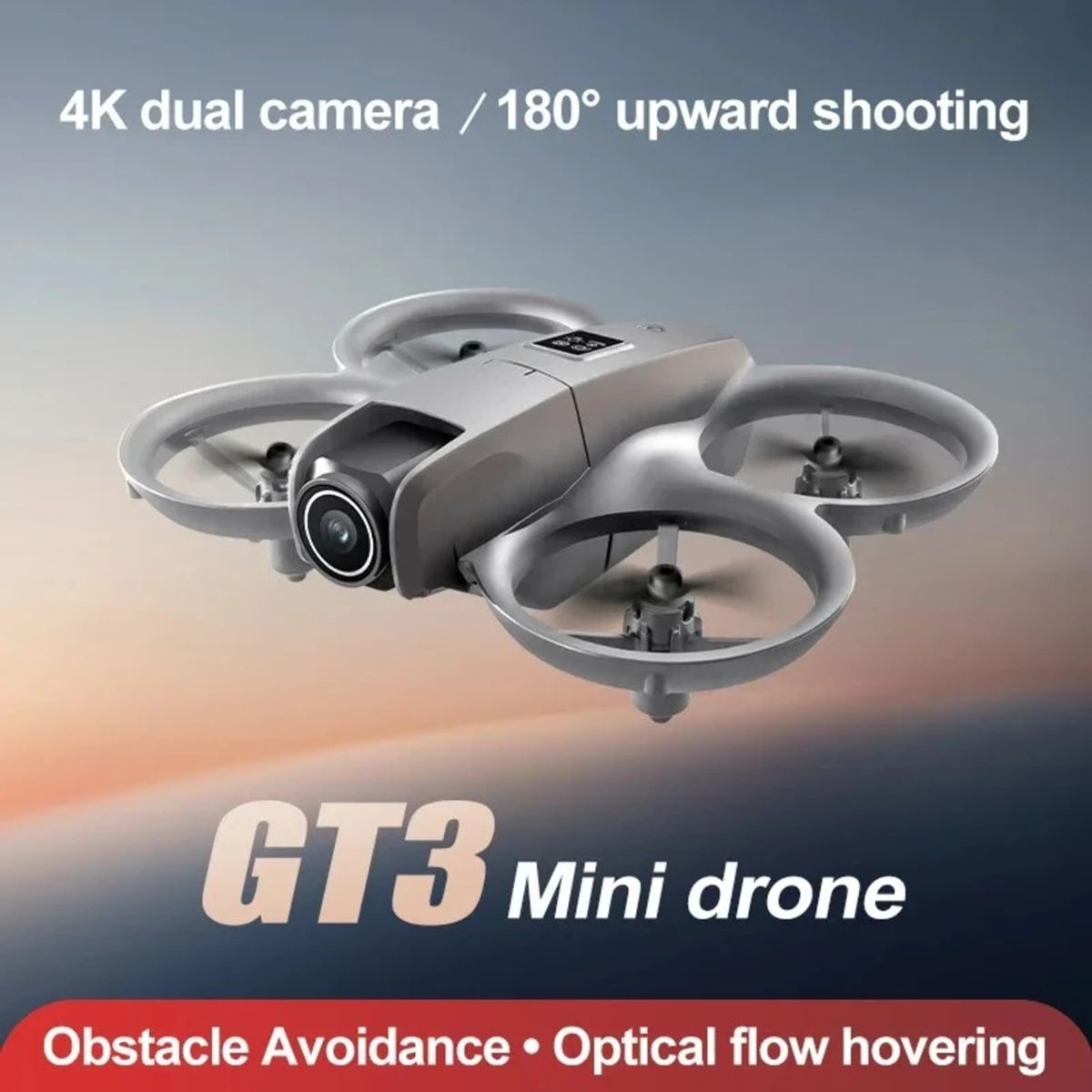 GENERICO - Mini Drone GT3 Dual Camera 4K Lentes de Realidad Virtual  VR Luces LED C Remoto Navidad Genieka