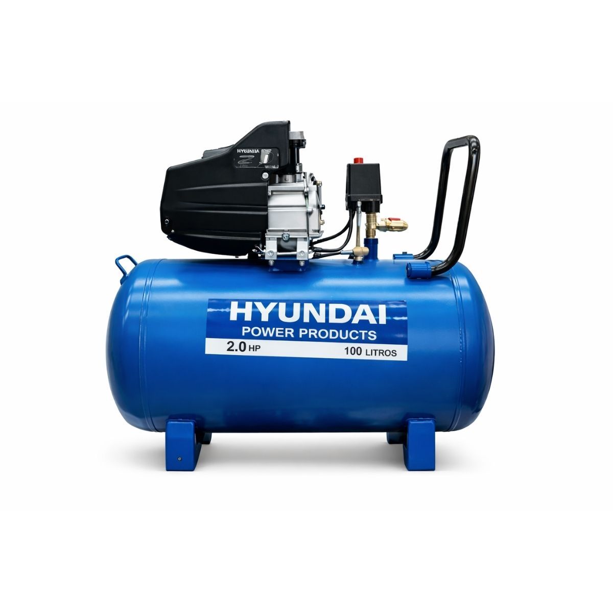 HYUNDAI - Compresora Aire Portatil 2 HP Hyundai 100 Litros HYXY100D