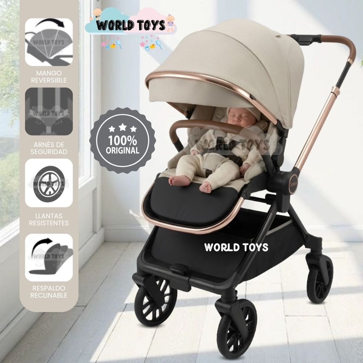 BABY - Coche Moisés Travel System «HELEN» Edición Limitada Beige