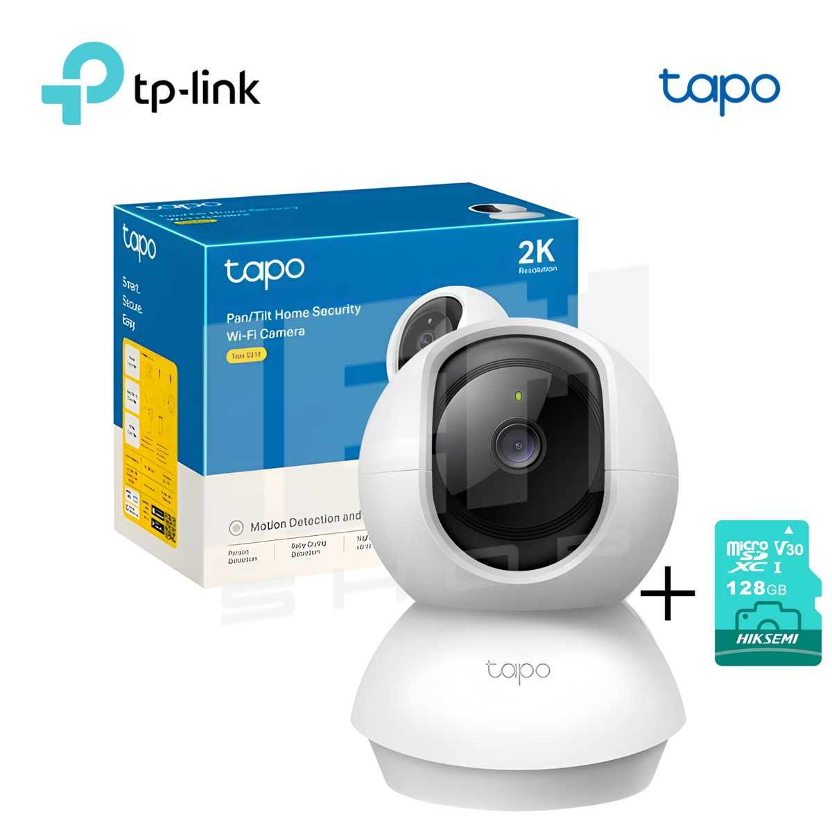 TP LINK - Cámara de Seguridad Wi-Fi 360º 2K Tapo C210 MicroSD 128GB - Tplink