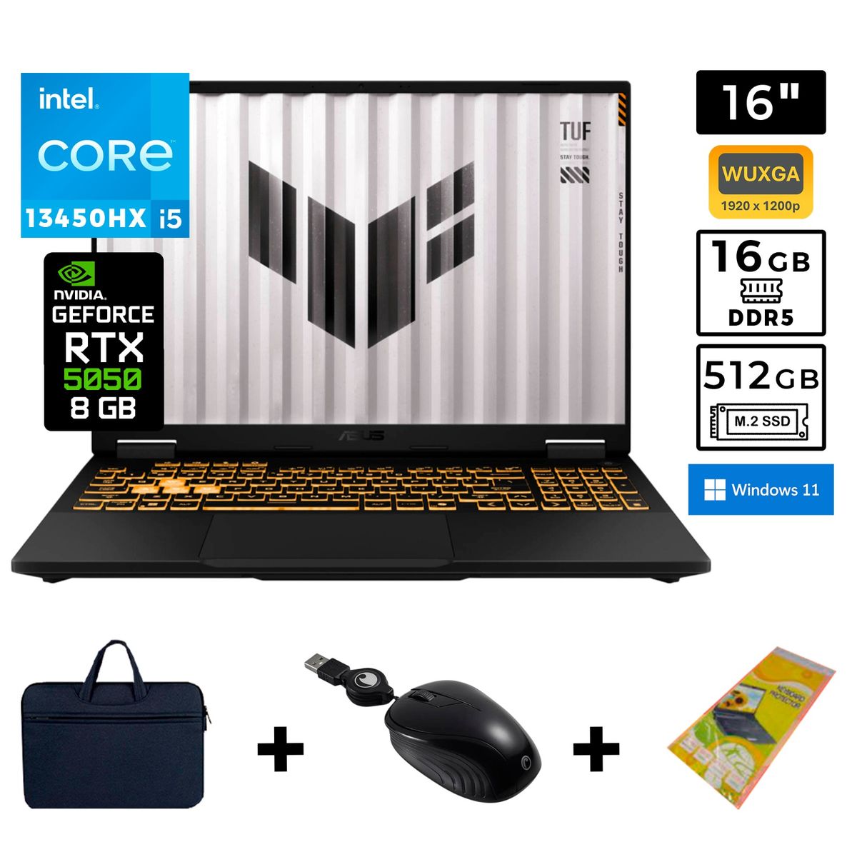 ASUS - LAPTOP ASUS TUF F16 FX608JH-RV010 I5-13450HX 16GB 512GB SSD GEFORCE RTX 5050 8GB 16 FHD