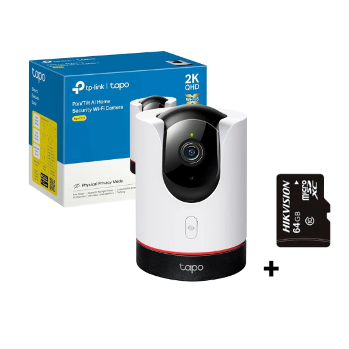 TP LINK - Cámara de Seguridad para el hogar Wi-Fi TAPO C225 MicroSD 64GB