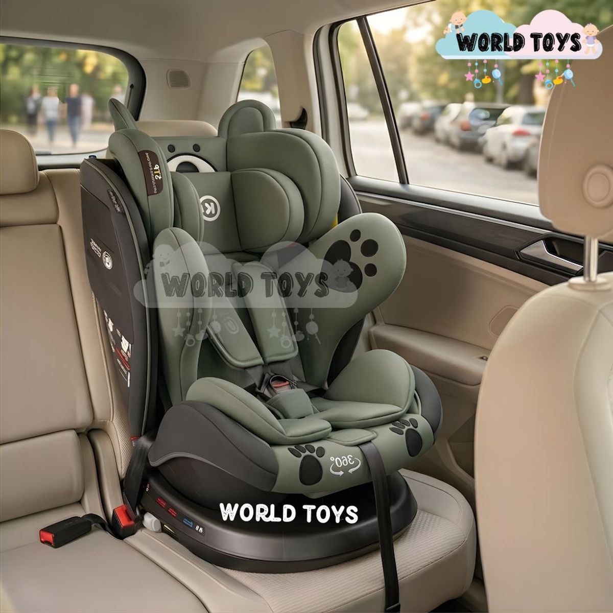 Baby - Silla de Auto para bebés Kidilo «COCO» Giratoria 360° Green