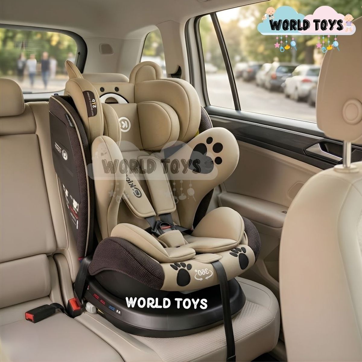 Baby - Silla de Auto para bebés Kidilo «COCO» Giratoria 360° Beige