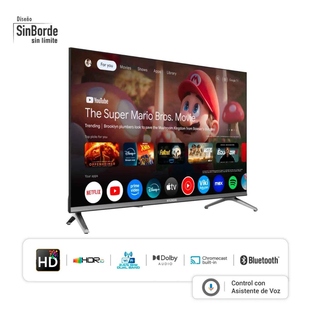 HYUNDAI - Televisor Smart TV Hyundai 32 QLED Google TV HYLED3259QG