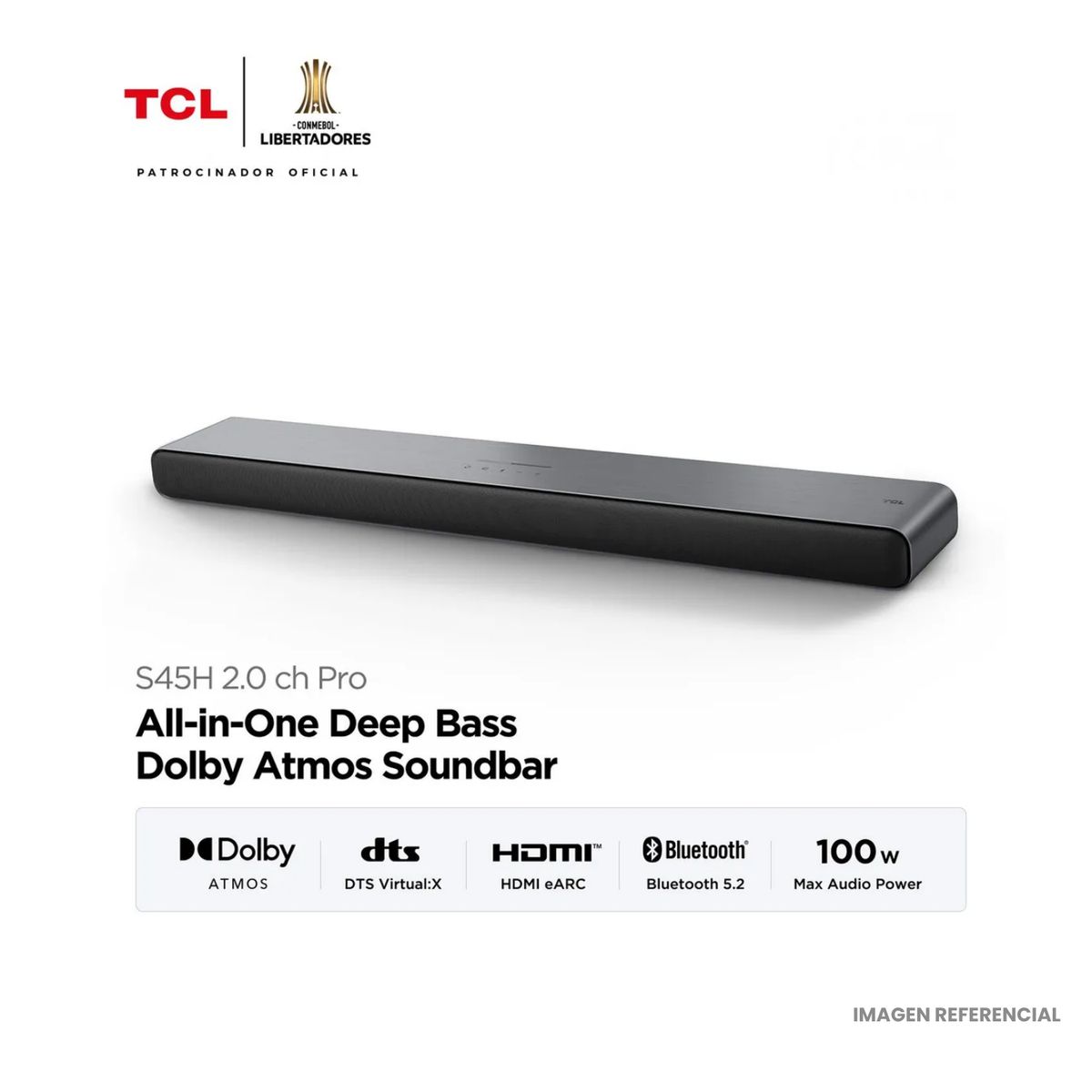 Soundbar TCL S45H All-in-One 2.0ch con Dolby Atmos y DTS VirtualX, marca TCL - Foto Principal