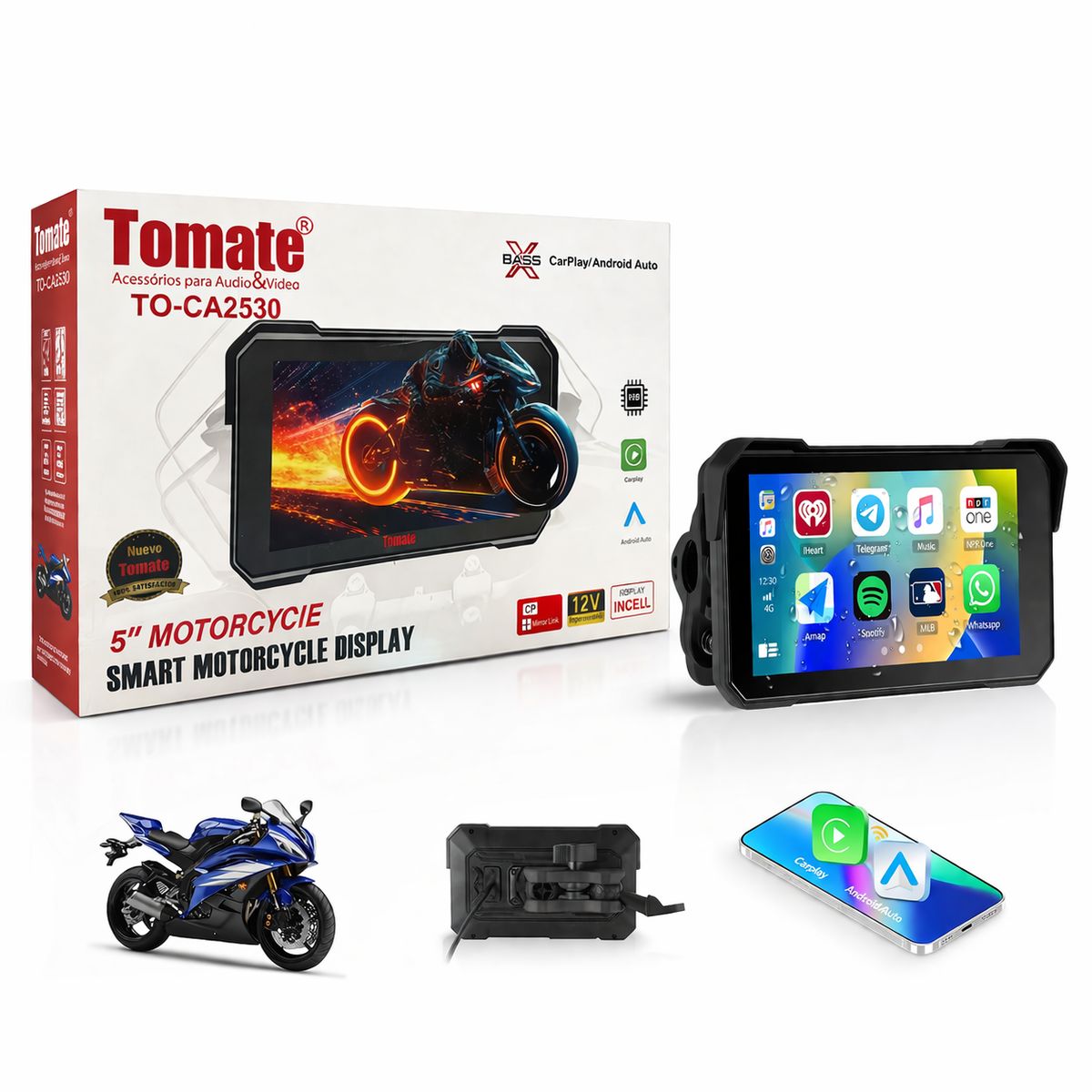 OEM - Car Play Pantalla Inteligente Para Moto 5 Pulg