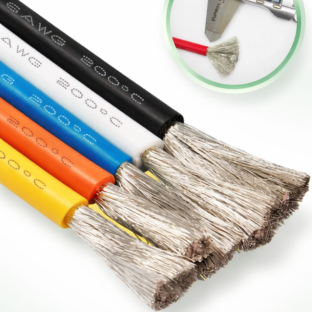 GENERICO - Cable de Silicona 28AWG 6 Colores (6 x 10m) – Cobre Estañado Flexible