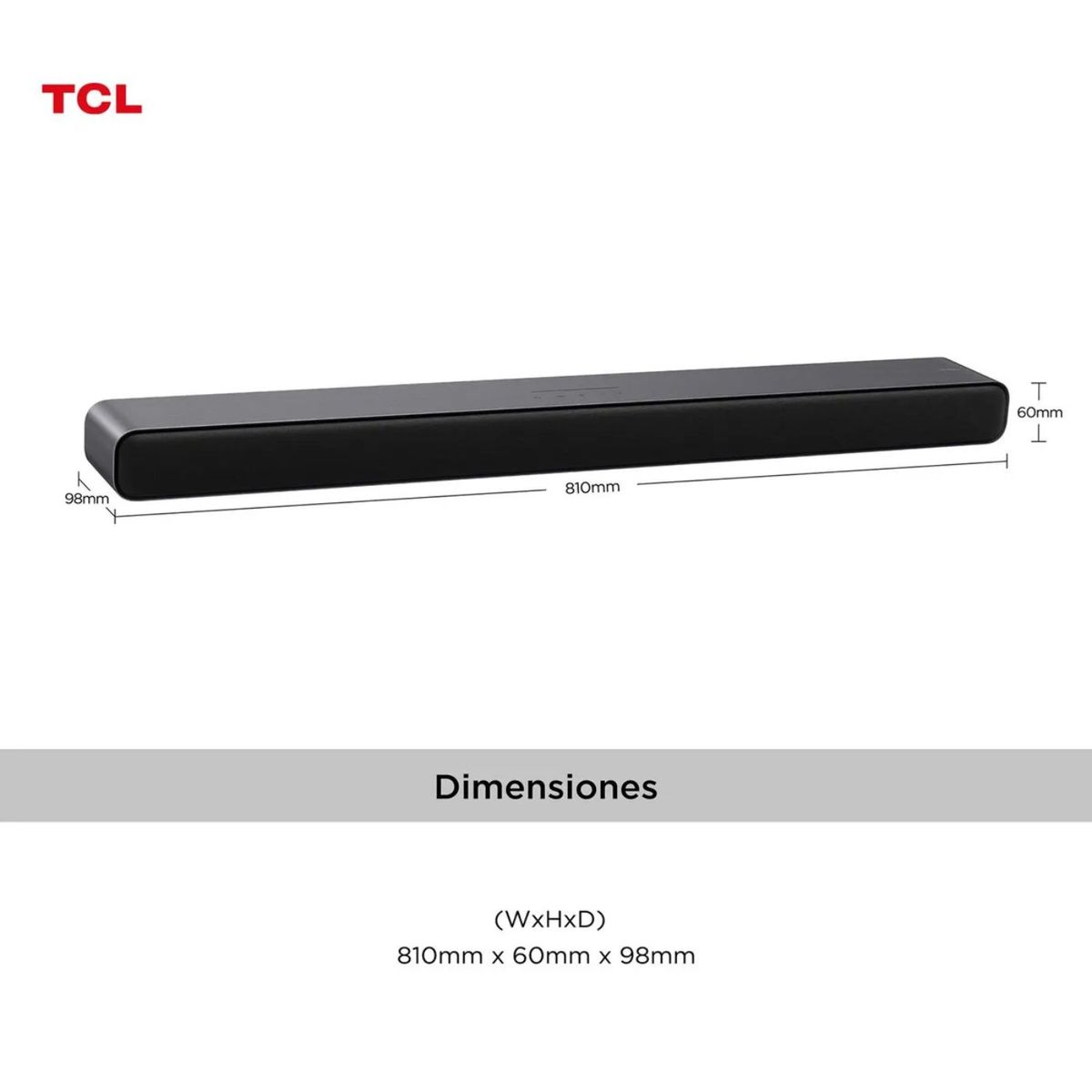 TCL - Soundbar Bluetooth S45H con Dolby Atmos y DTS VirtualX 2.0 100W