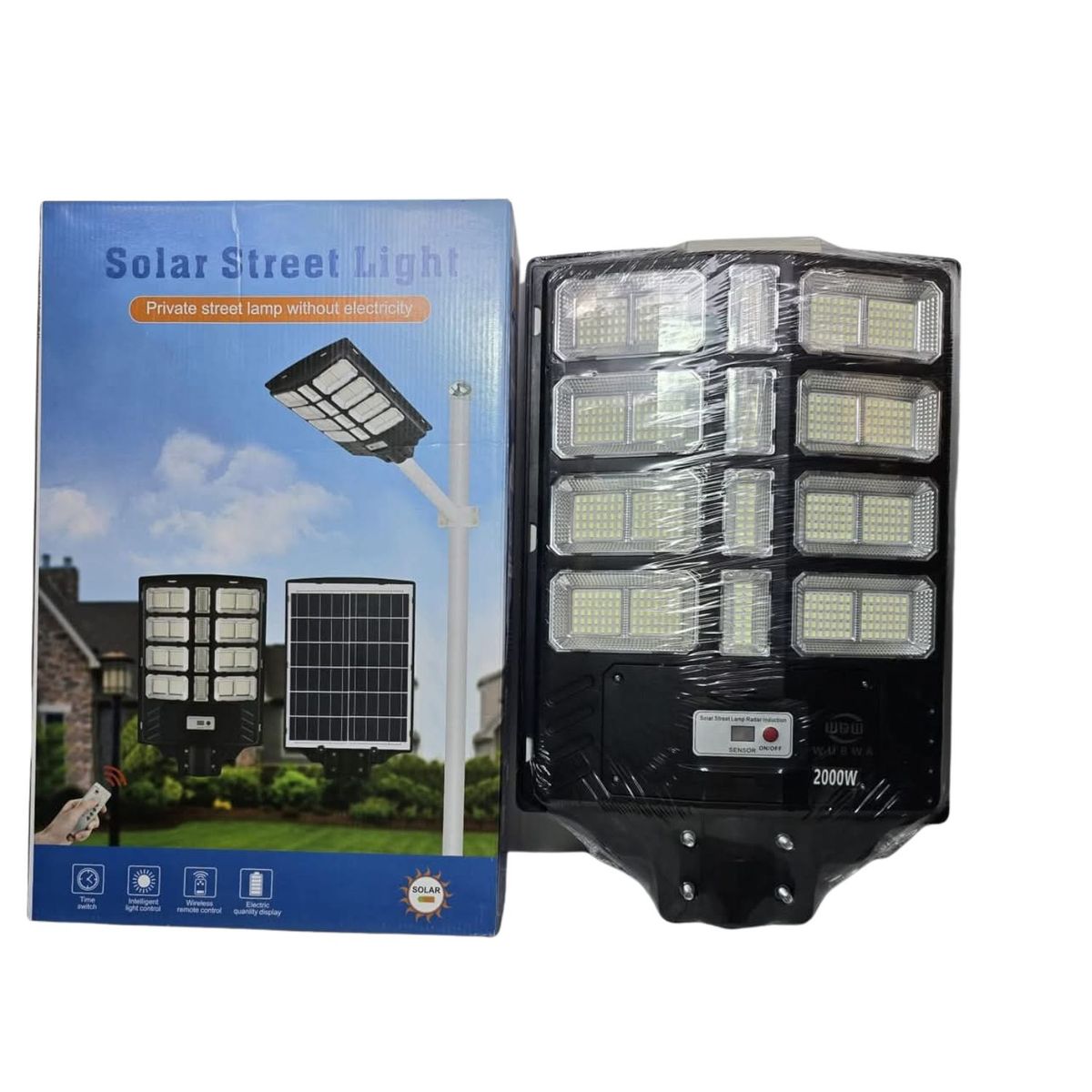 OEM - Reflector Solar 2000W WUBWA Exterior Autónomo Sensor + Control Remoto