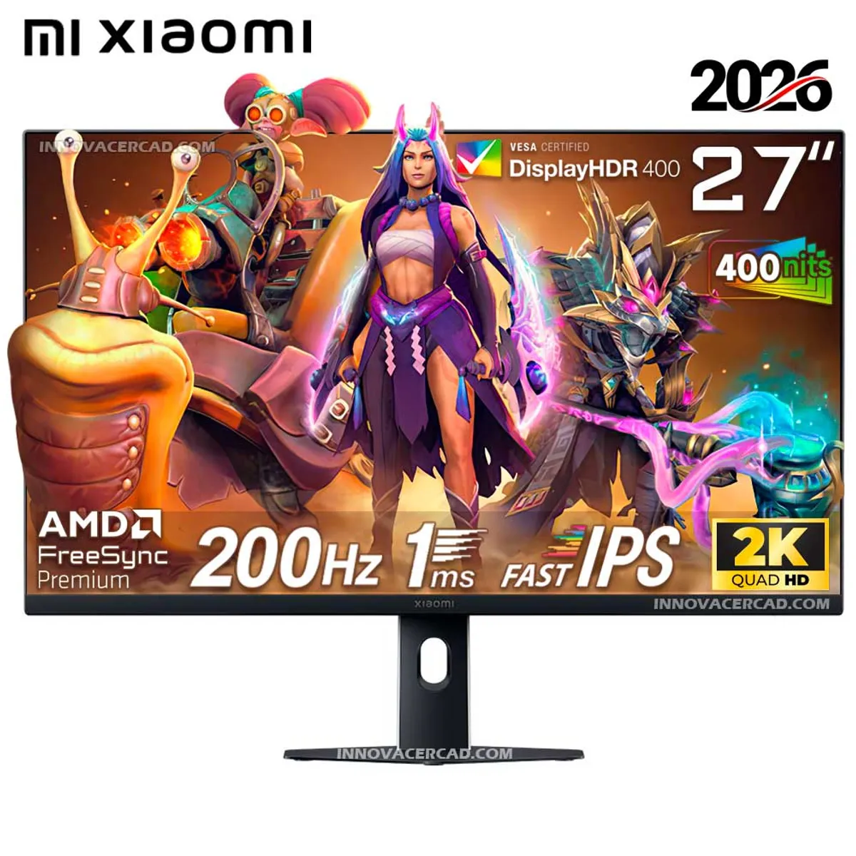 XIAOMI - Monitor Xiaomi G27Qi 2026 de 27" 2K QHD, Fast IPS, 200hz, 1Ms GTG, HDR400, FreeSync Premium