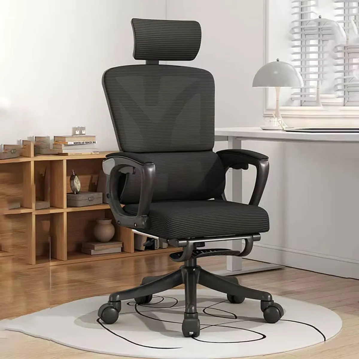 Silla Ergonómica De Oficina Ejecutiva Reclinable Color Negro, marca PET MOOD - Foto Principal