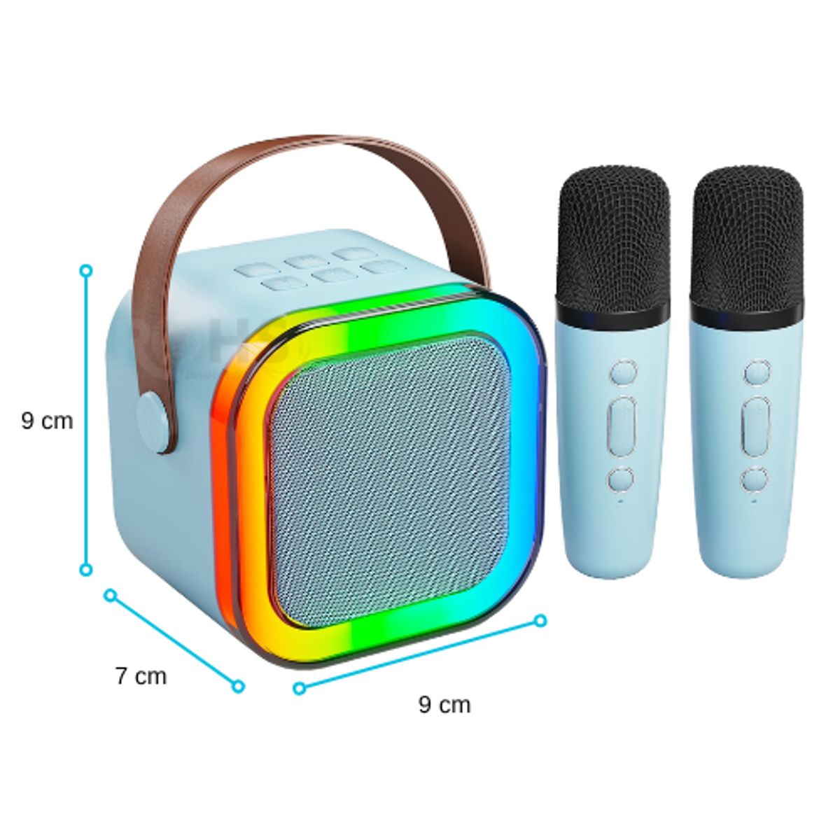 ROHS - Micrófono Karaoke Con Parlante Color - Celeste, Ideal Para los Peques